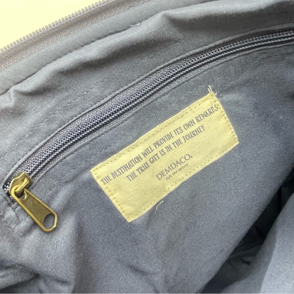 DEMDACO PATCHWORK CROSS BODY BAG Denim Blue White Cotton Adjustable Strap Boho - Picture 8 of 14